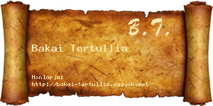 Bakai Tertullia névjegykártya